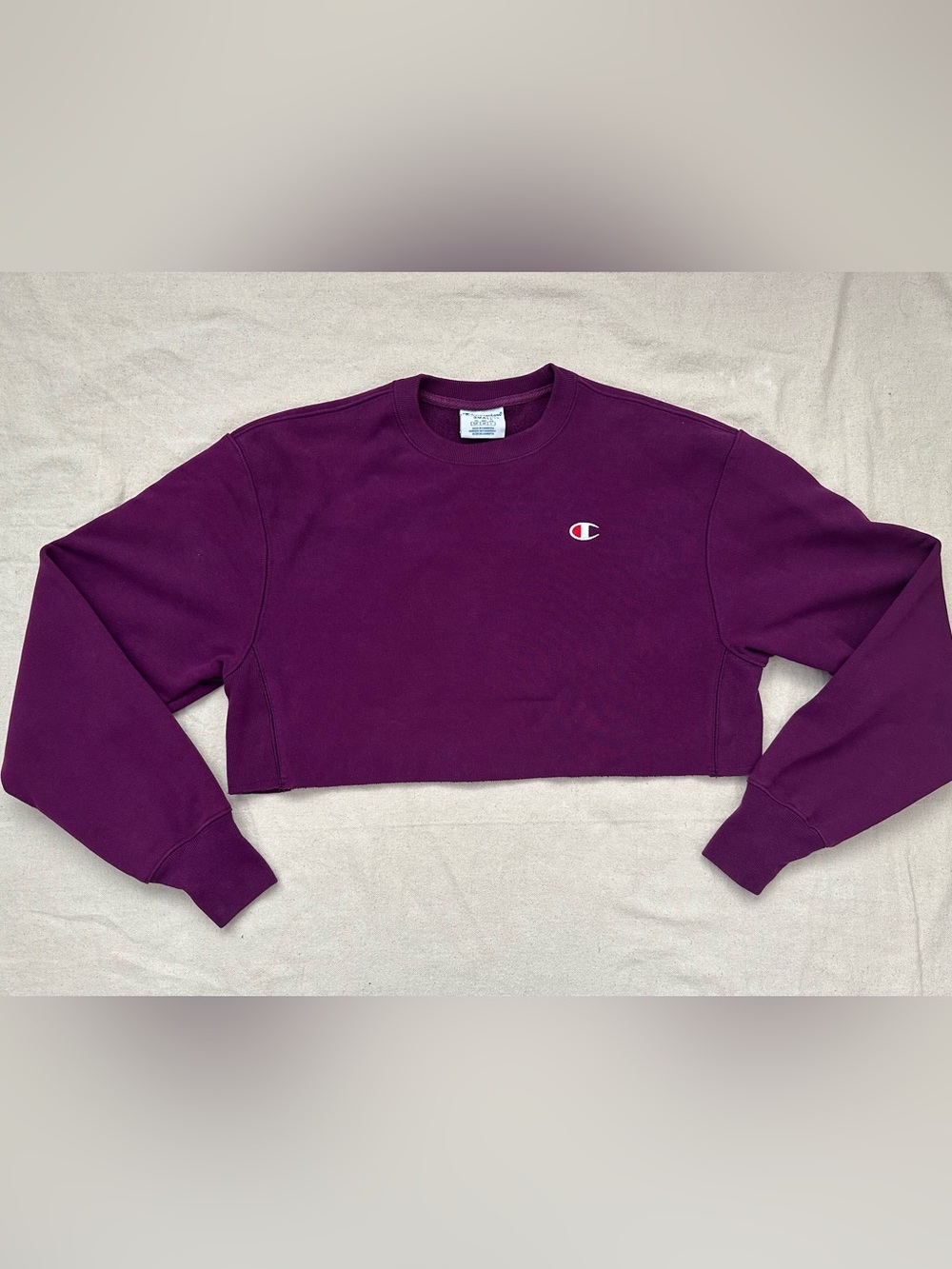 Champion Reverse Weave Cropped Sweatshirt Plum Purple dorm ready Size Small - Picture 2 of 10